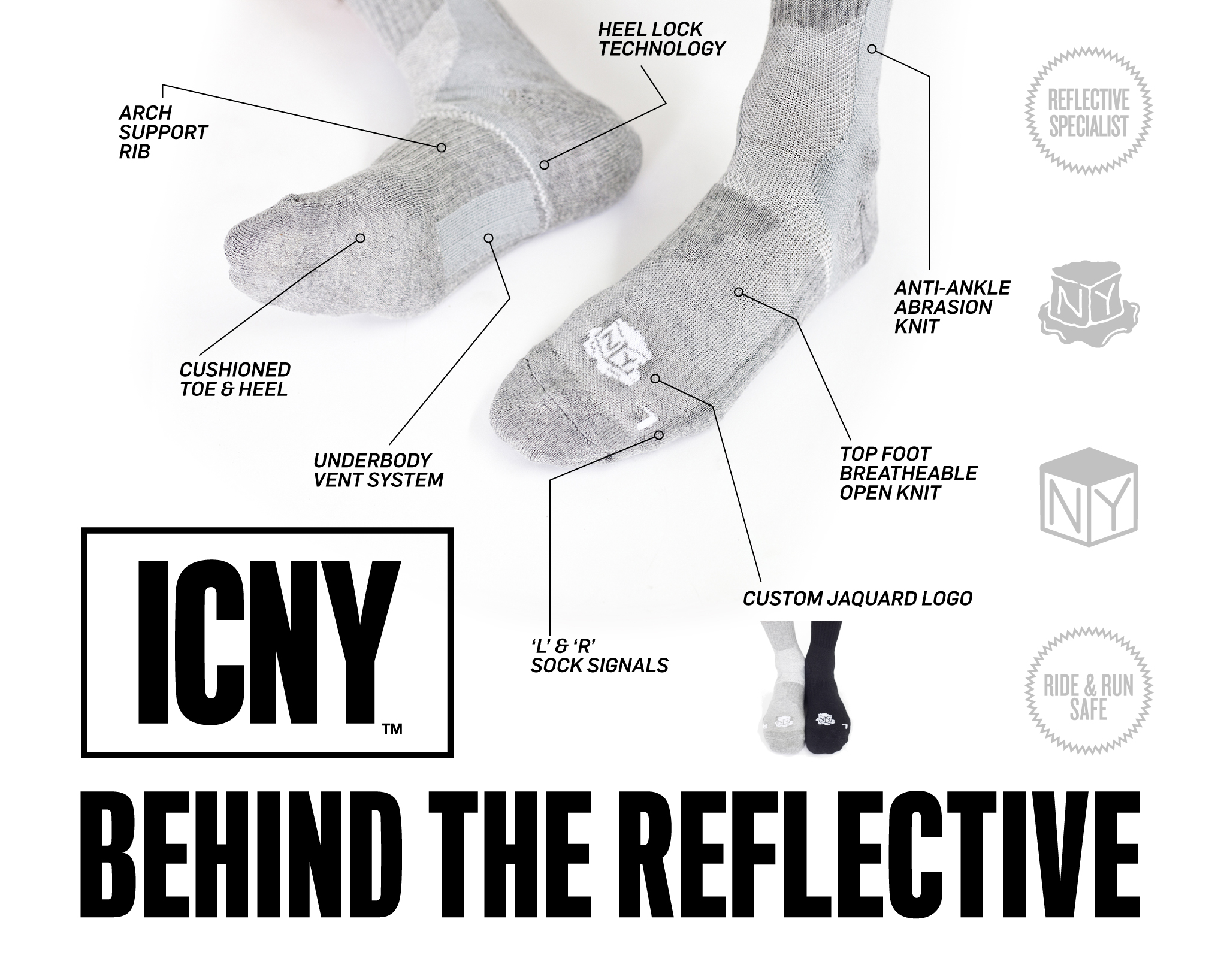 Socks, Technology support, Reflective